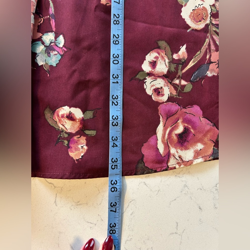 NWT Altar’d State Burgundy Floral Lace Bodice Dress Size Medium - Picture 15 of 16